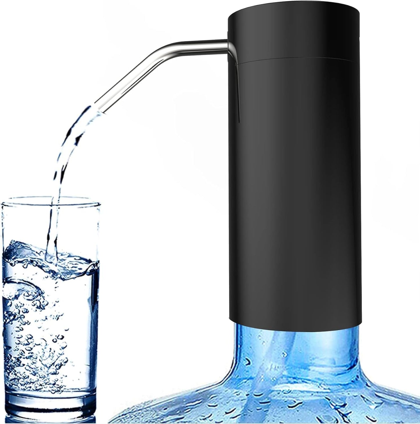 Water Bottle Dispenser Pump, Electric Automatic USB Charging 5 Gallon Portable Water Dispenser, Fits Most 2-6 Gallon Water Bottle, Touch It on Technology Make Life Much Easier (1)
