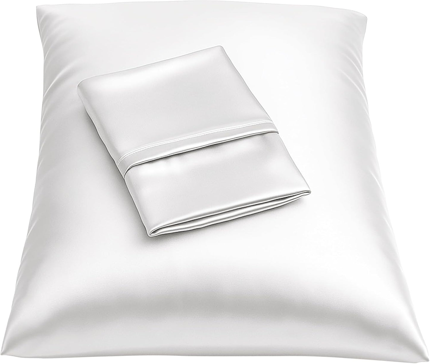 Satin Pillowcase with Zipper, for Hair and Skin Care, Feels Soft and Cool like a Silk Pillowcase, Satin Pillow Cases 2 Pack, Slik Pillow Cover, Baby Blue - Standard Size, Set of 2