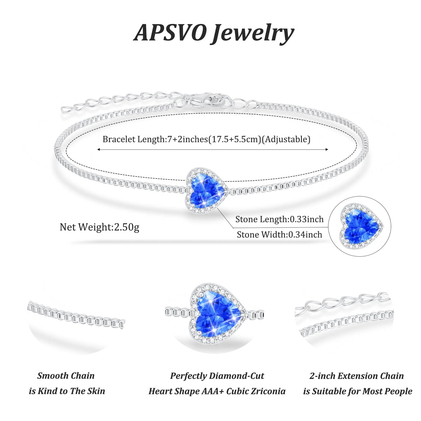 S925 Sterling Silver Plated Love Heart Charm Bracelets for Women Girls April Birthstone Bracelet Birthday Graduation Jewelry Gifts Teen Her Mom Adults Female Wife Kids Age Ideas