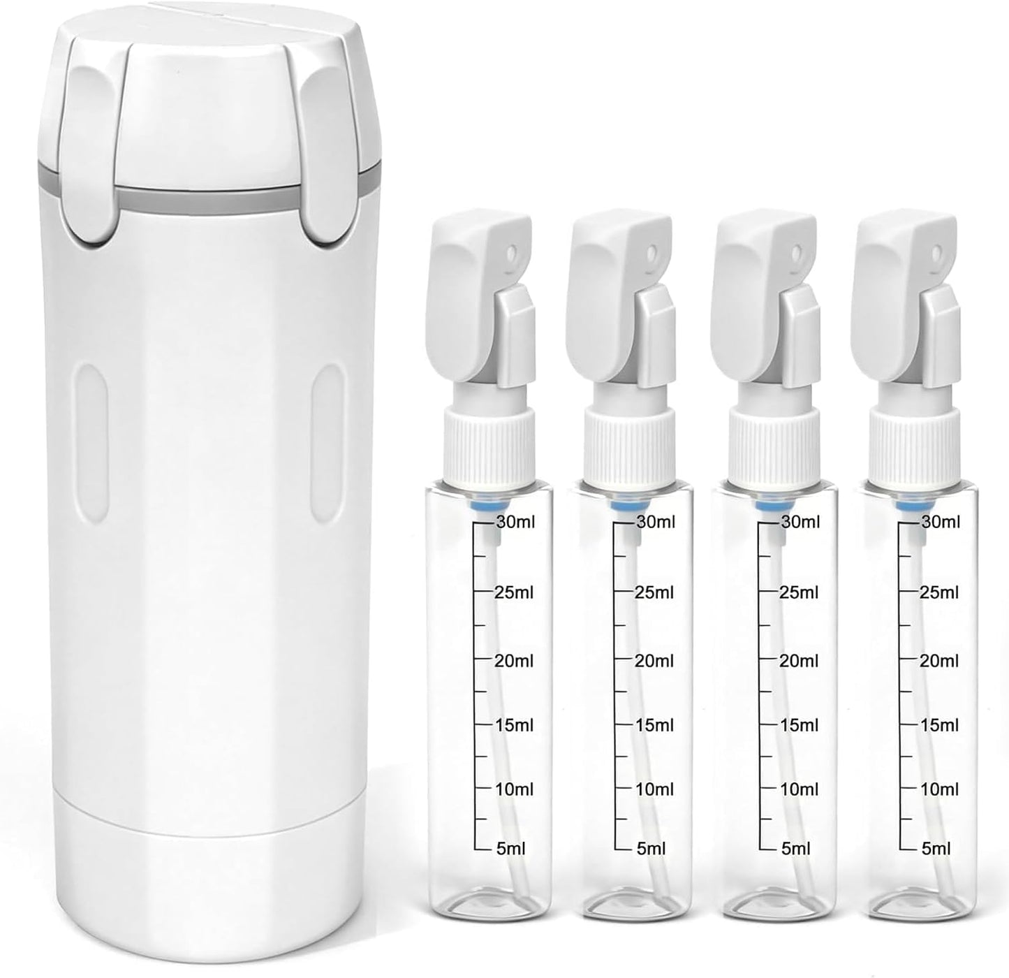 4 in 1 Travel Dispenser,4 Pack 30ML Travel Bottles for Toiletries,Refillable, Leak Proof and Portable,Suitable for Storing Shampoo, Shower Gel, Suitable for Travel, Camping (Green)