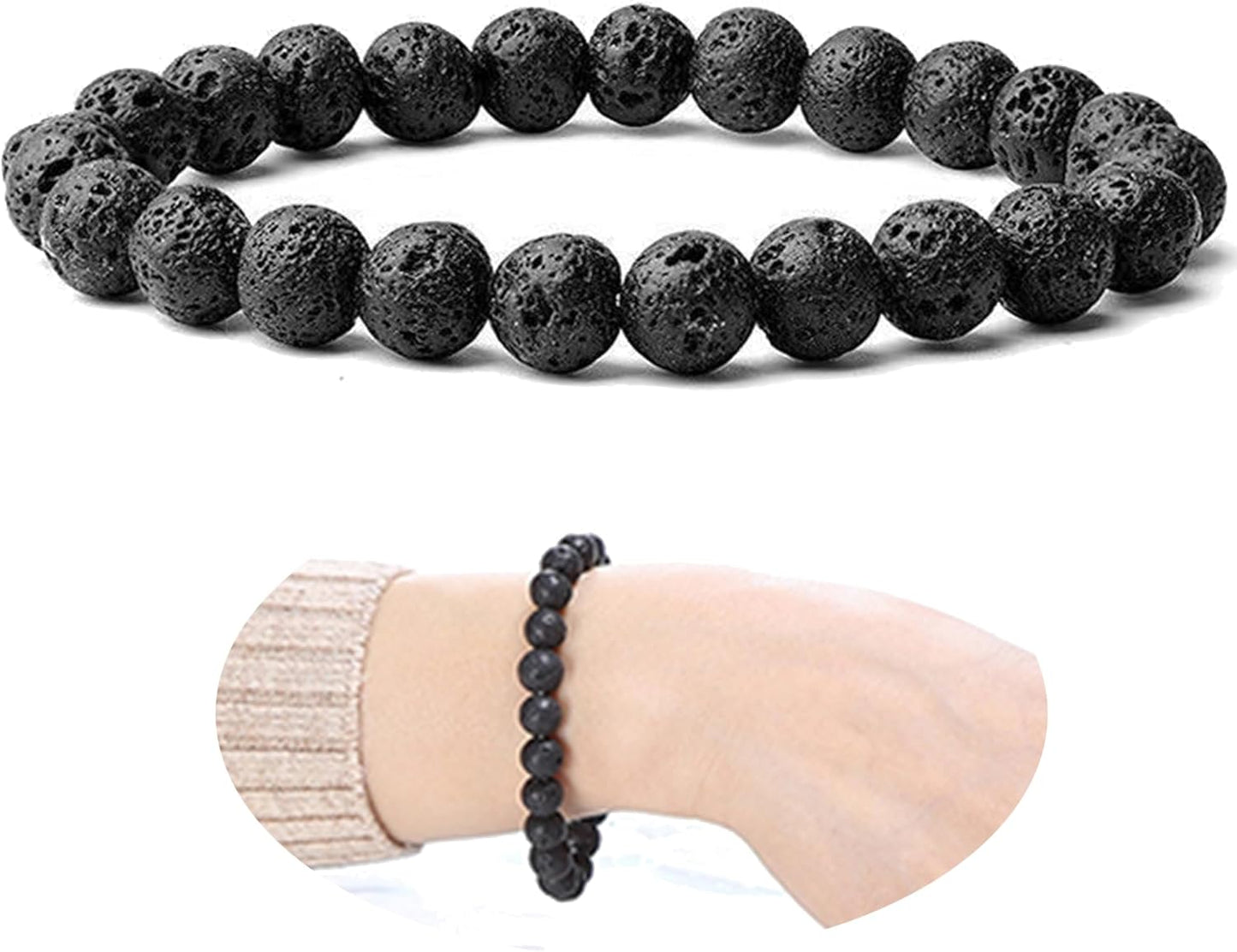Handmade 8Mm Beaded Bracelets for Men Protection Bracelet for Women Chakra Feng Shui Stretchy Handmade Lucky Money Stretchy Crystal Bracelets Best Gifts