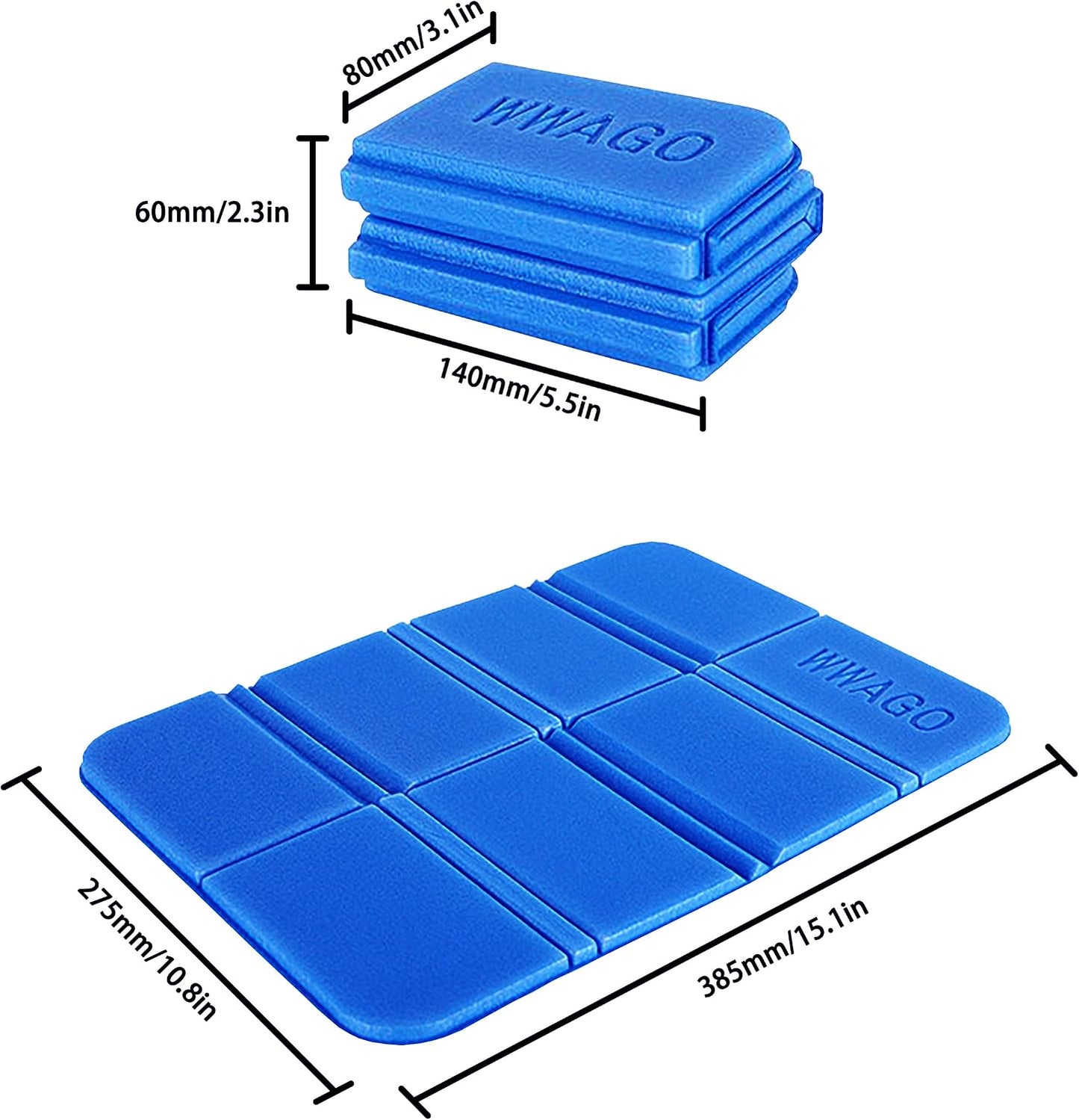 2PCS Camping Cushion Seat, Foldable Ultralight Foam Sitting Pads, save Your Backpack Space and Reduce Weight