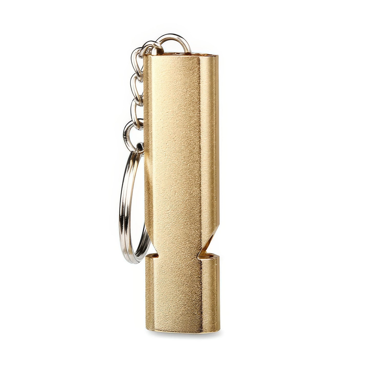 Gold Survival Whistle Keychain Dual Tube Outdoor Emergency Rescue Safety Whistle