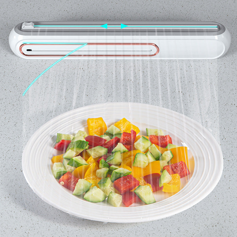 Magnetic Plastic Wrap Dispenser with Cutter – Foil & Film Organizer
