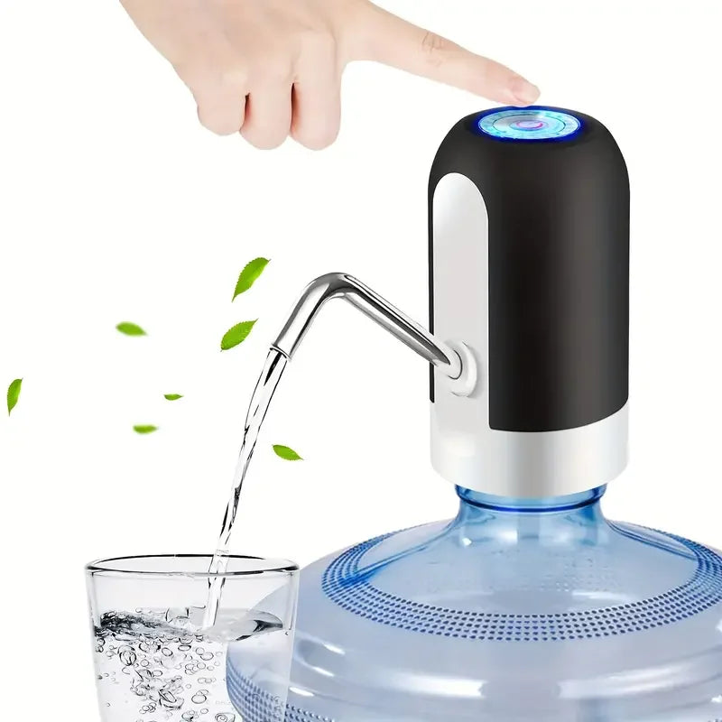 USB Rechargeable Electric Water Bottle Pump Automatic Drinking Water Dispenser with Power Switch Portable for Camping