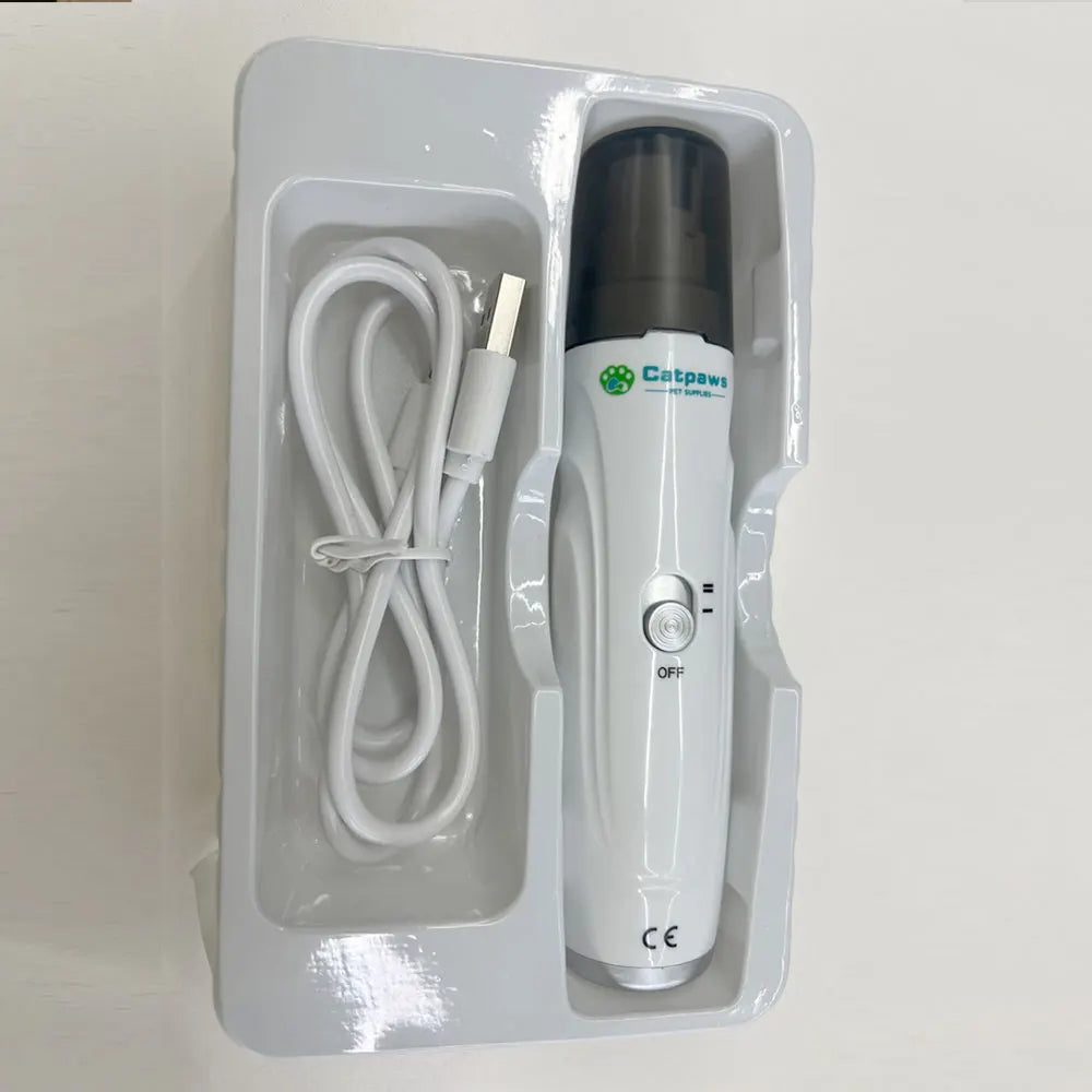 Electric Pet Nail Grinder & Trimmer – USB Rechargeable Quiet 2-Speed Dog & Cat Nail Care Tool