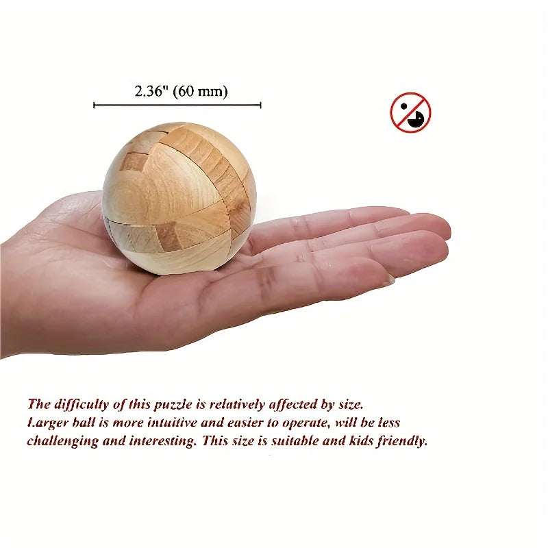 3D Wooden Puzzle Balls Brain Teaser Desktop Decoration Holiday Gift Toys
