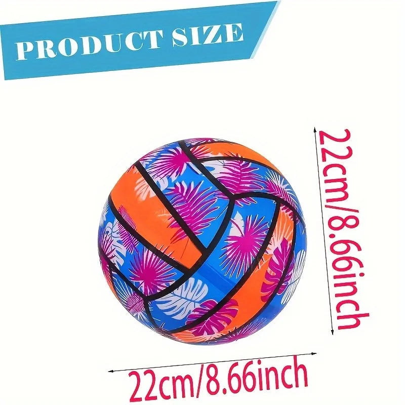 4-Pack Inflatable Tropical Leaf Beach Volleyballs | Summer Pool Toys