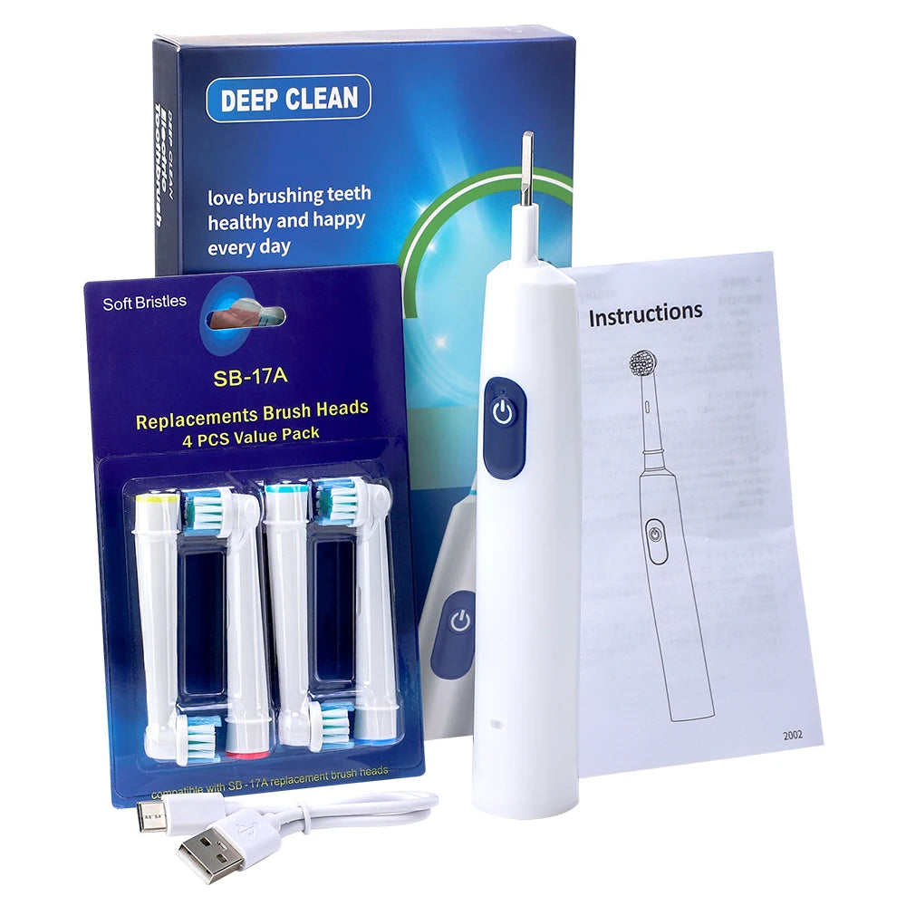 Intelligent Cordless Electric Toothbrush | USB Rechargeable Waterproof Oral Care