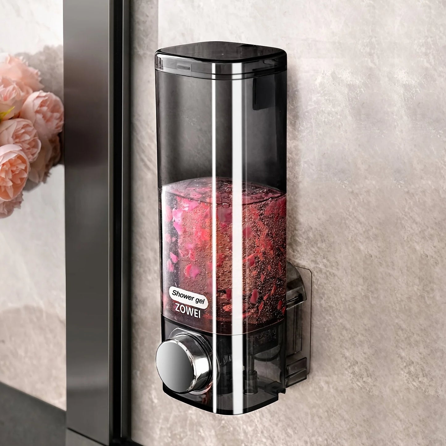 Wall Mounted Soap Dispenser – Drill-Free Easy Install Bathroom & Kitchen Organizer Storage Pump Dispenser