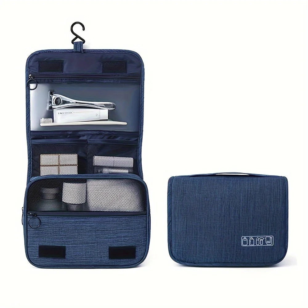 Oxford Fabric Cosmetic Organizer Bag Zipper Toiletry Pouch Travel Essentials