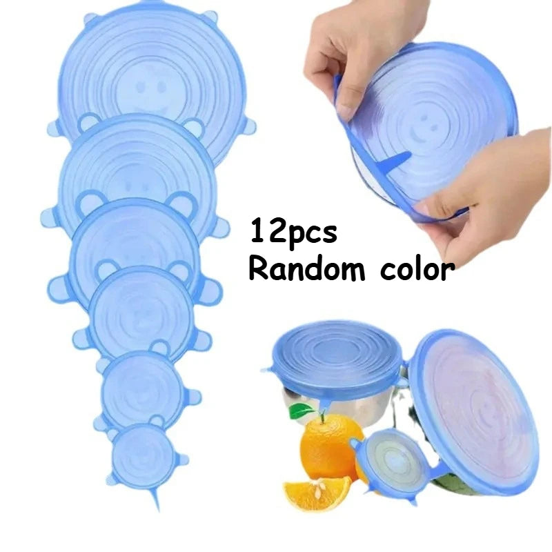 Reusable Silicone Stretch Lids Food Covers Universal Bowl Pots Storage Caps