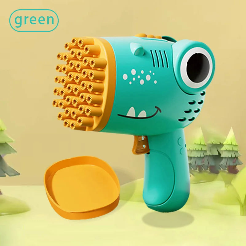 40-Hole Dinosaur Electric Bubble Gun - Handheld Machine for Kids & Parties