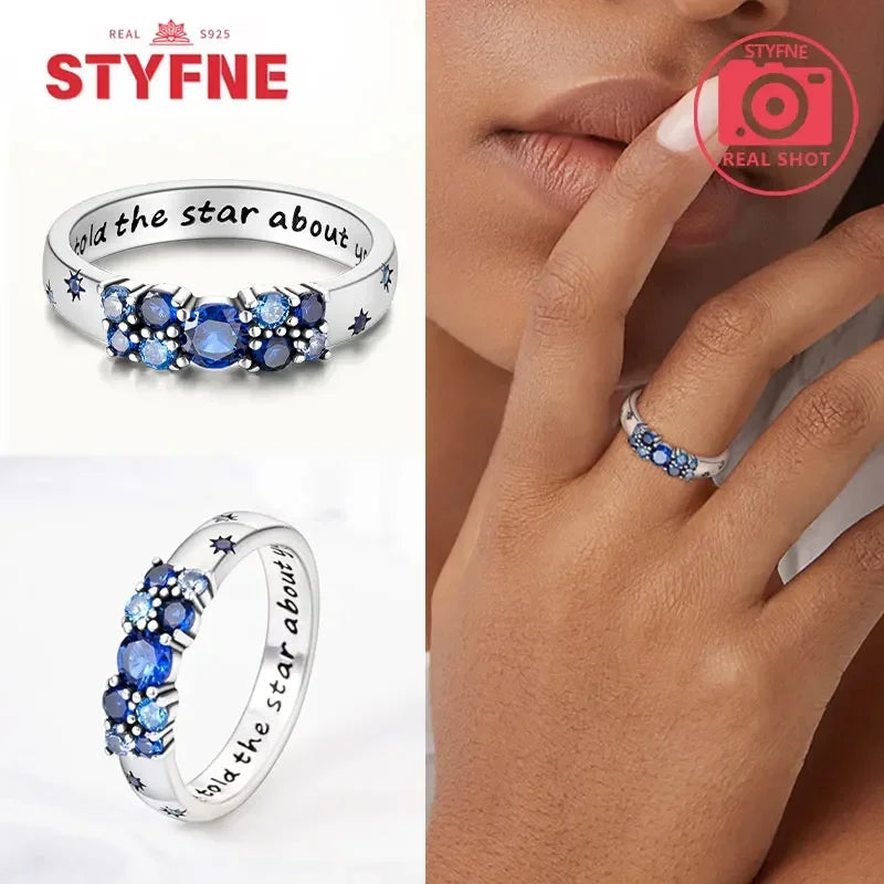 925 Sterling Silver Blue Evil Eyes Ring Original Design Zircon Finger Lucky Sign Rings for Women High Quality Fine Jewelry Gift