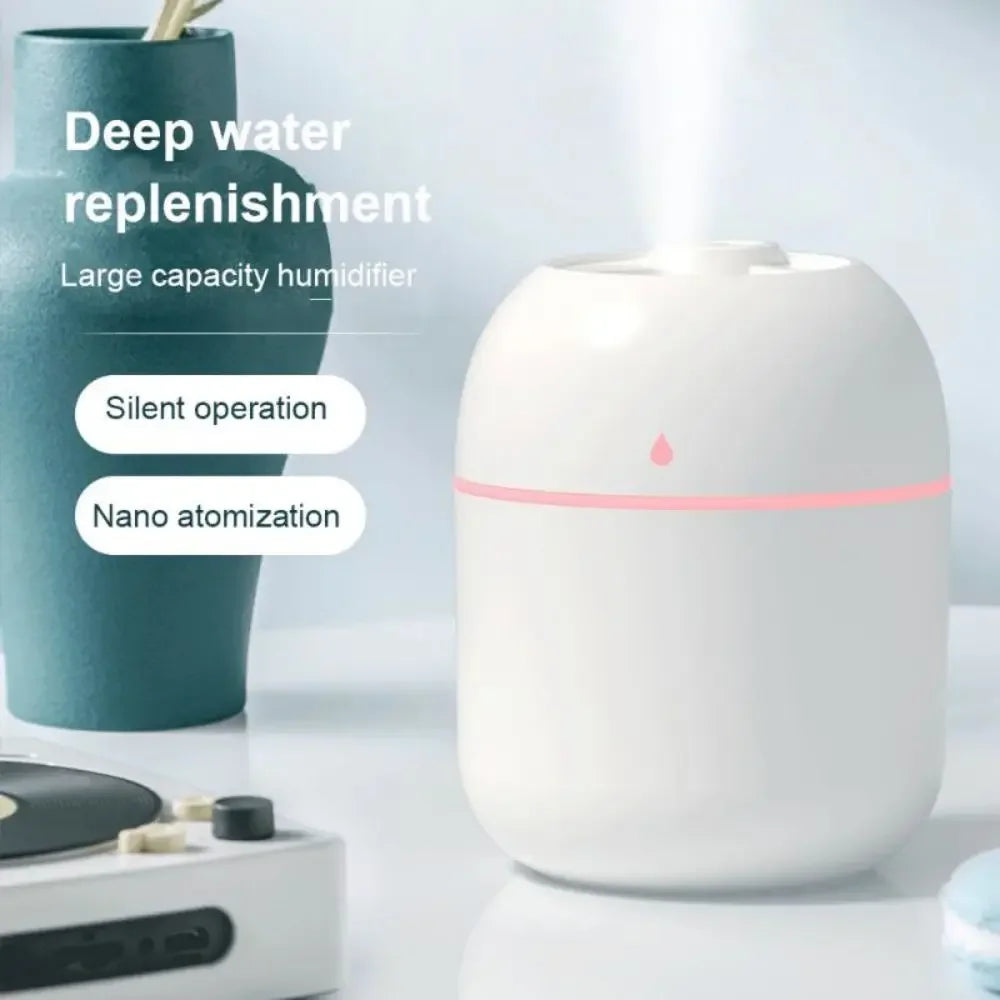220ML USB Cool Mist Humidifier LED Color Changing Light Quiet Small Air Diffuser