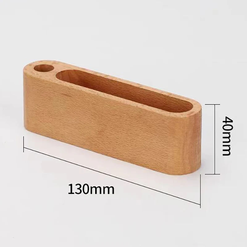 Wooden Business Card Holder with Pen Slot