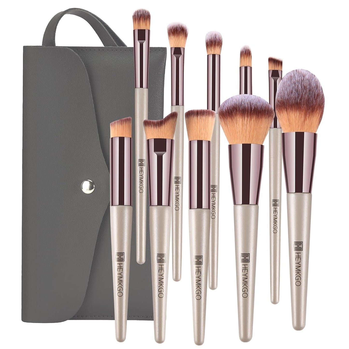 Makeup Brushes 15PCS Champagne Gold Professional Makeup Brush Set Foundation Brush Blending Powder Blush Concealer Eye Make up Brush with Bag