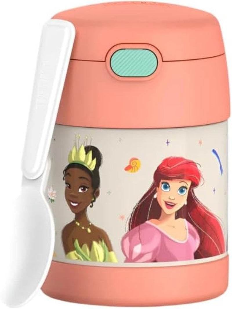 FUNTAINER Insulated Food Jar, 10 Ounce, Kid Friendly Food Jar with Foldable Spoon, Pink