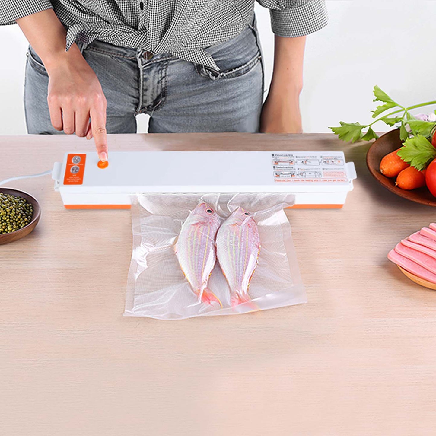 Electric Vacuum Sealer Machine Household Automatic Food Vacuum Sealer Quick Sealing System Machine for Food Dry Moist Food