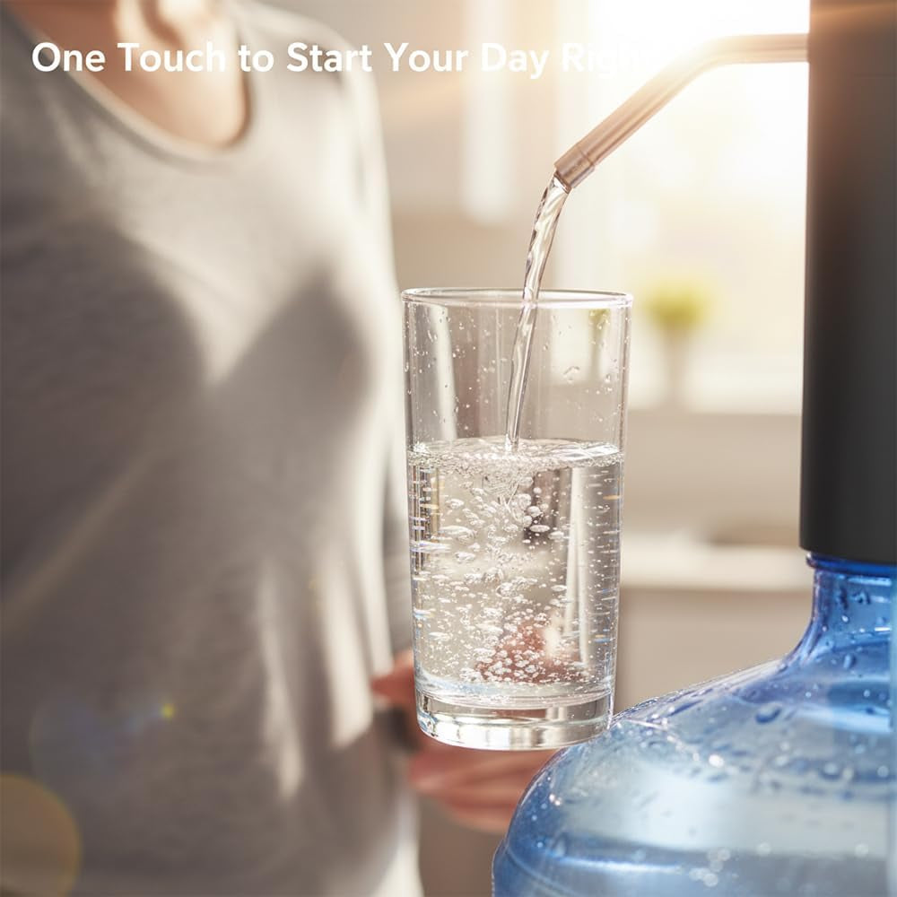 Water Bottle Dispenser Pump,  Electric Automatic USB Charging 5 Gallon Portable Water Dispenser, Fits Most 2-6 Gallon Water Bottle, Touch It on Technology Make Life Much Easier (1)
