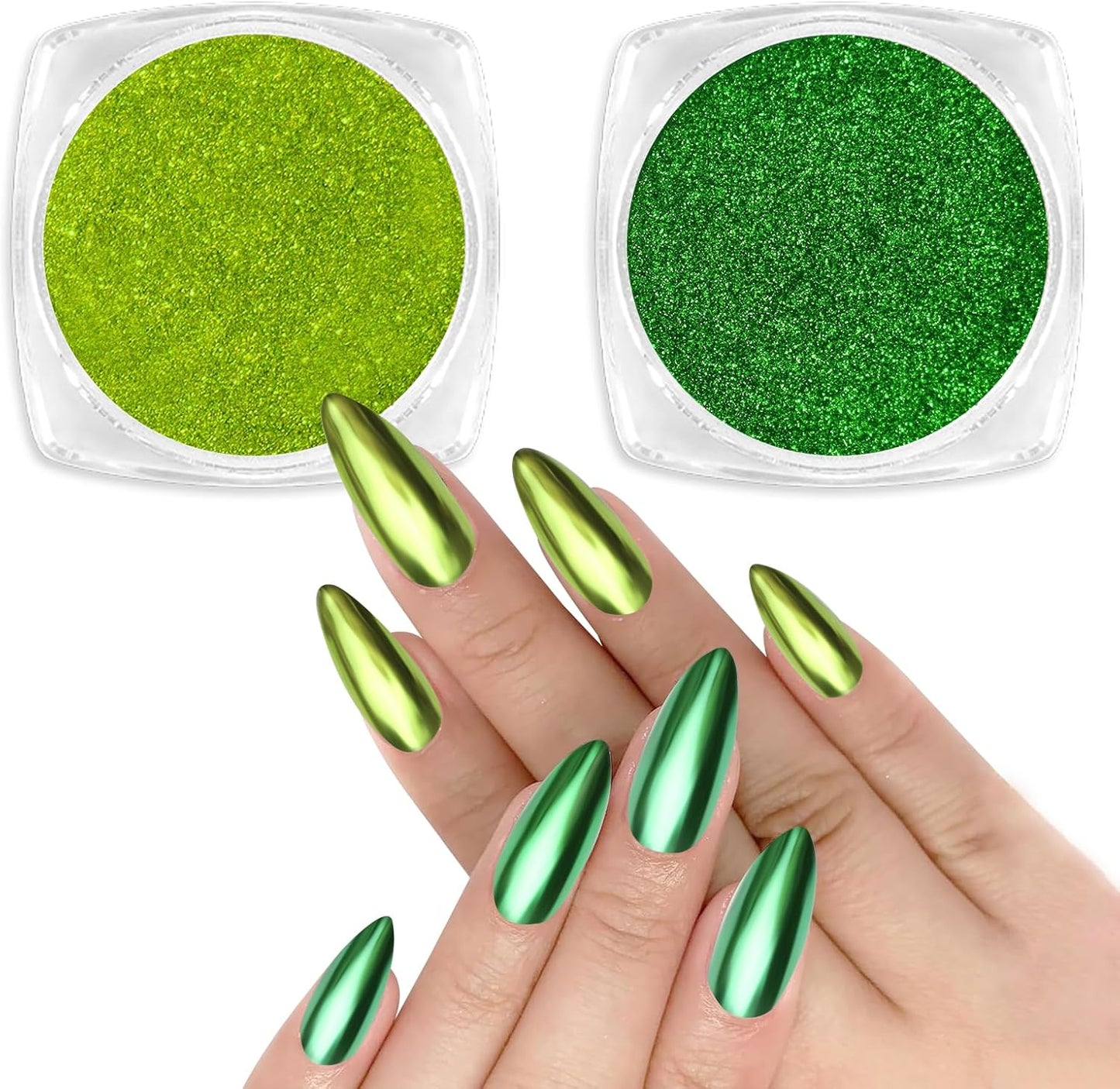 White Pearl Chrome Nail Powder, Iridescent Aurora Powder Metallic Mirror Effect Glitter Powder Pearlescent Ice Transparent Mermaid Pigment Pearl Glitter Dust Kit for Nail Art Decoration