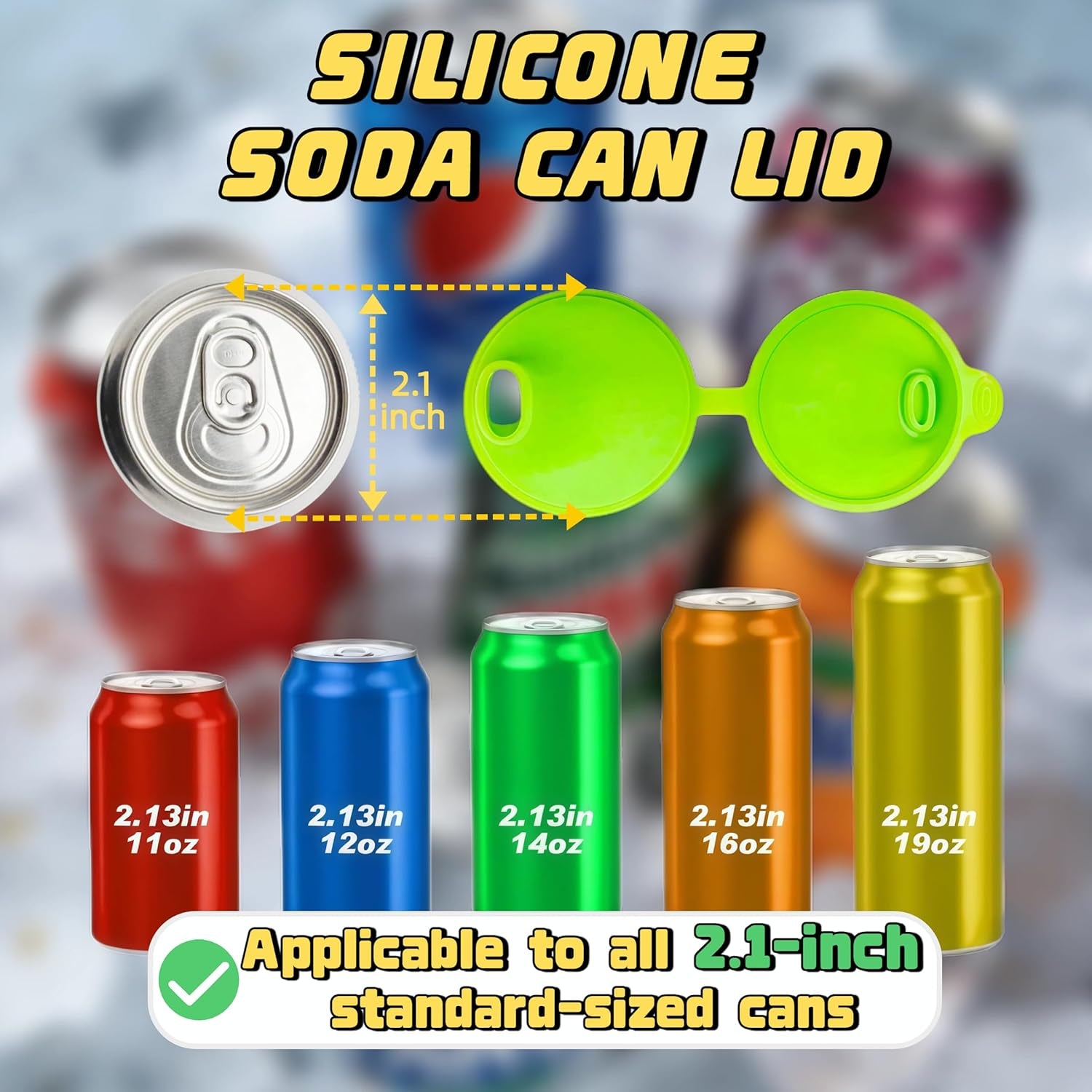 4 Pack Silicone Soda Can Lids,Soda Can Cover Lids,Silicone Canning Lids,Beverage Can Covers Reusable Protector for Soda, Beer, Drink, Juice, Coke, Fits Standard Cans(St-1)