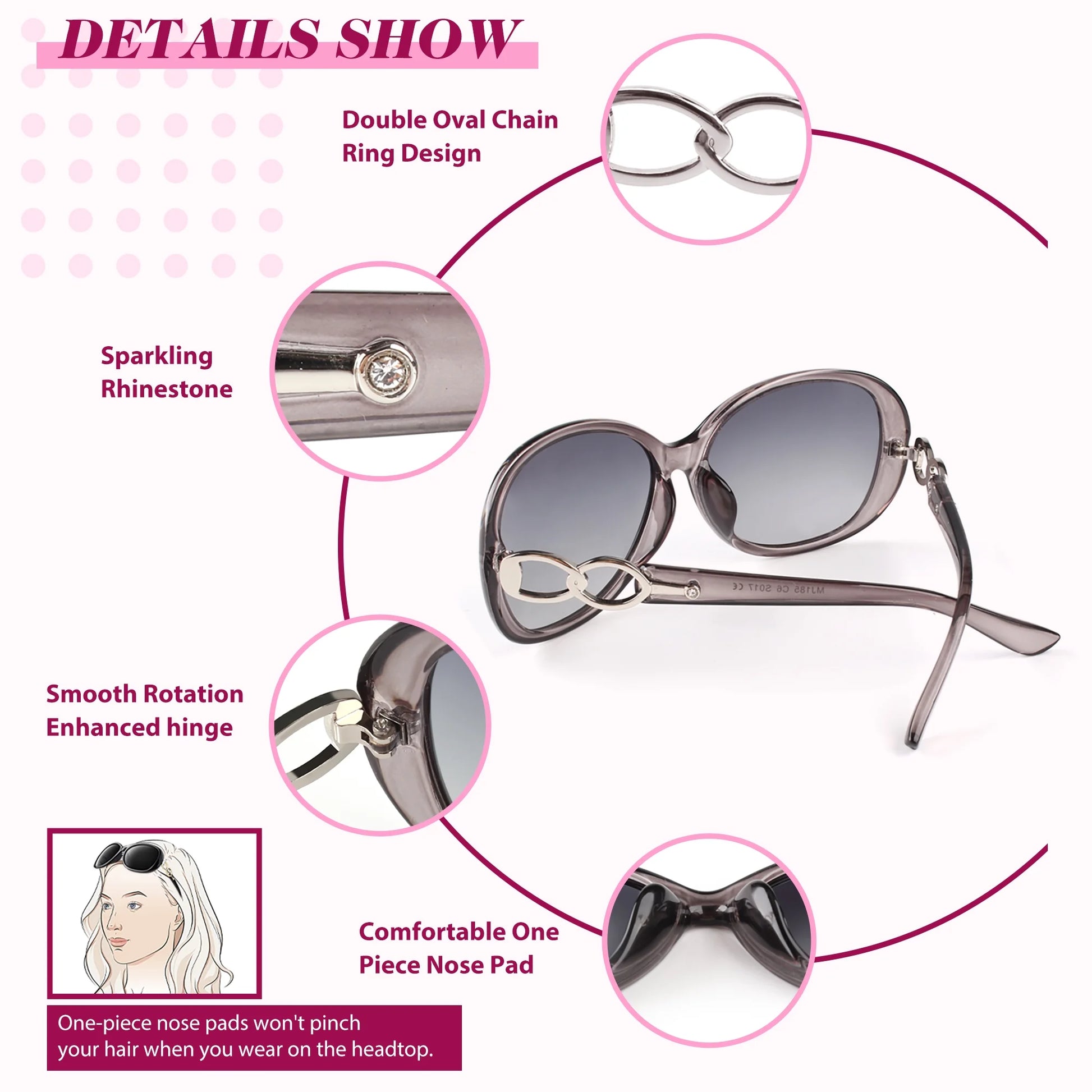 Women'S Oversized Polarized Sunglasses Butterfly Shades for Driving