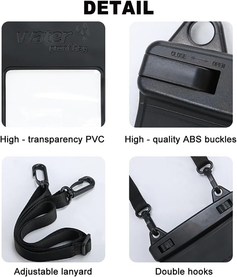 IPX8, 7.4Waterproof Phone Pouch, Universal Fit(Iphone 16 15 14 13 plus Pro, 12 11 Pro, XR X 8 7 6S plus SE, Galaxy S25 S24 S23 S20 Series Pixel, Lanyard Included (White) 1Pack
