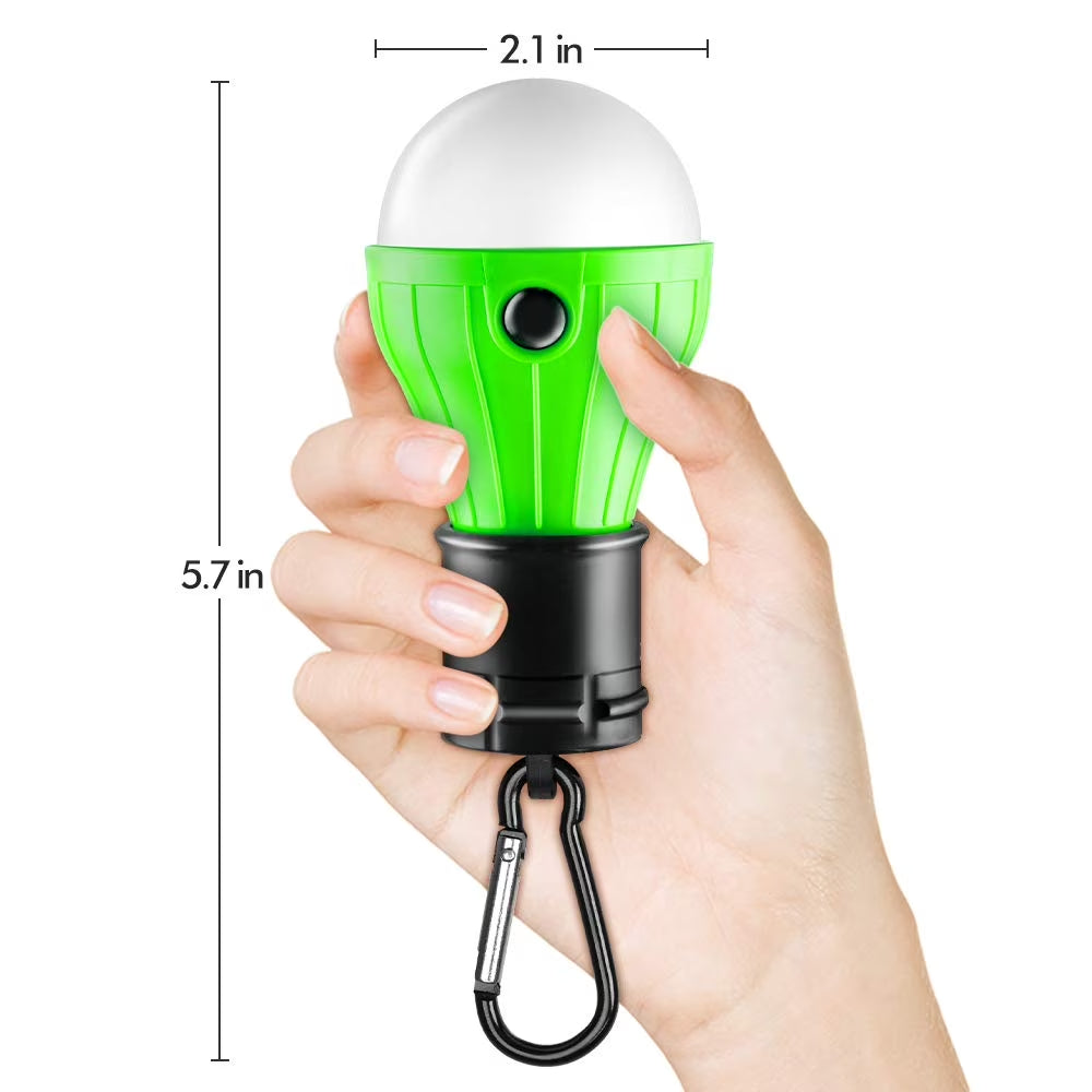 Tent Lamp Portable LED Tent Light 4 Packs Clip Hook Hurricane Emergency Lights LED Camping Light Bulb Camping Tent Lantern Bulb Camping Equipment for Camping Hiking Backpacking Fishing