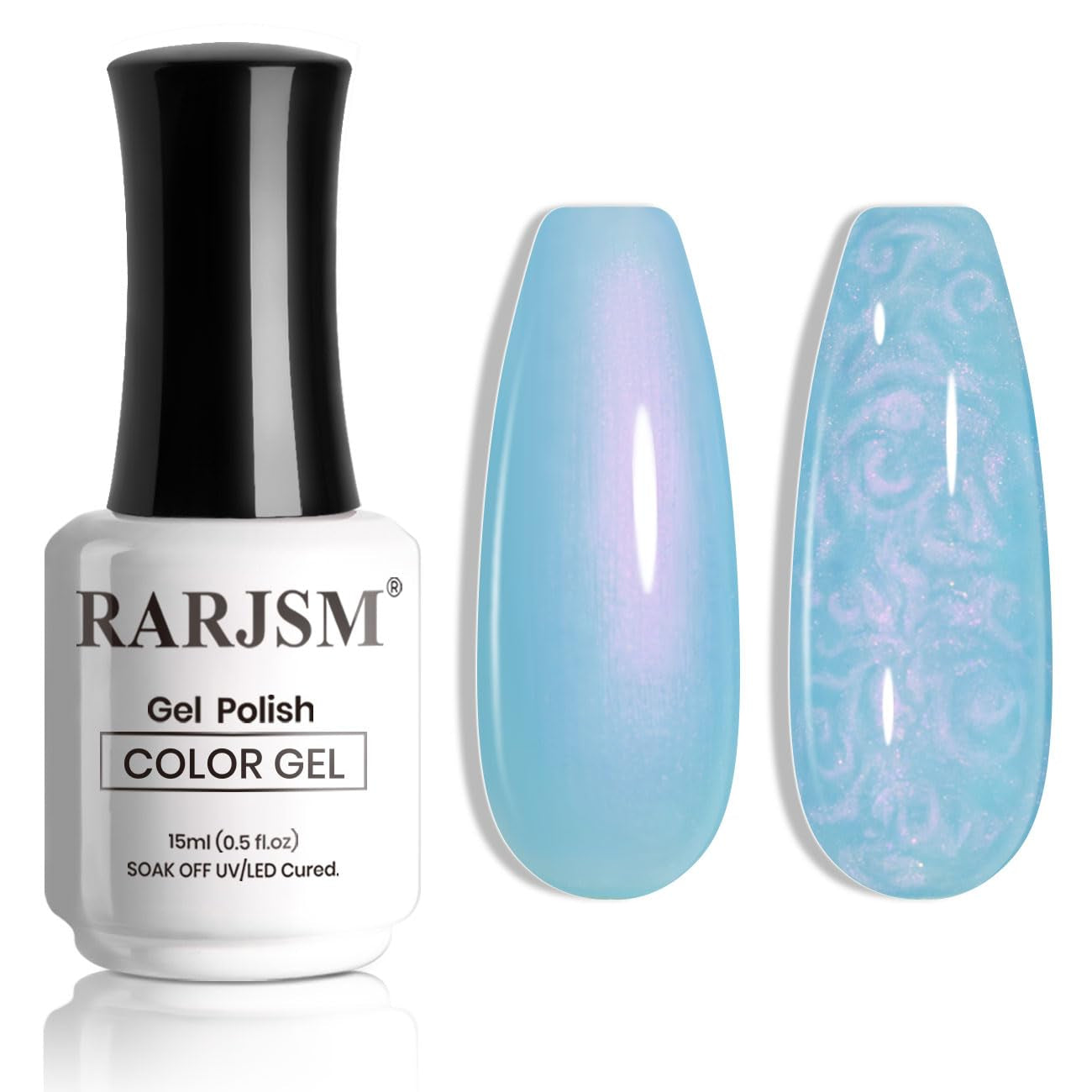 Pearl Gel Nail Polish,15Ml Clear Pearlescent Gel Polish,Purple Glitter Gel Polish Shimmer Iridescent Mermaid Nail Gel Polish Soak off LED UV Drawing Swirl Thread Effect for DIY Manicure Use