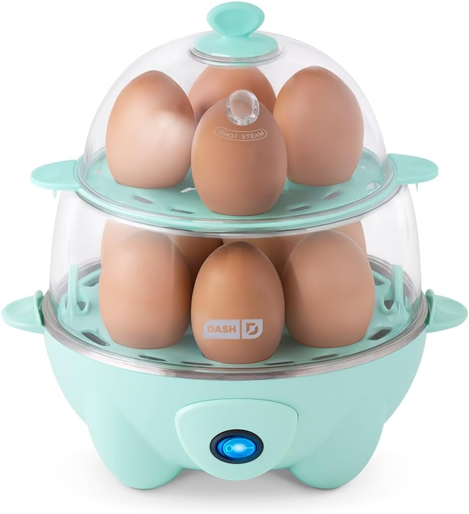 Deluxe Egg Cooker - Boiler, Poacher & Steamer - Includes Measuring & Recipe Guide - Dishwasher Safe - Holds 12 Eggs, Black