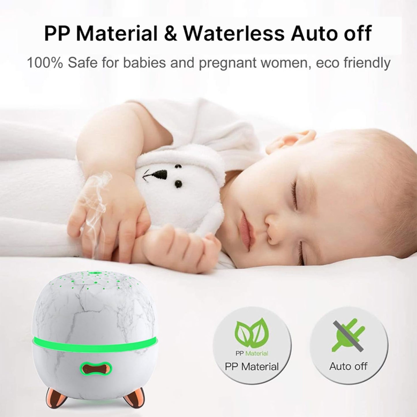 Essential Oil Diffuser, 120Ml Small Aromatherapy Diffuser, Ultrasonic Diffusers for Essential Oil, Cool Mist Humidifier with 7 Color LED and Auto off Safety, for Bedroom,Office, Study Room