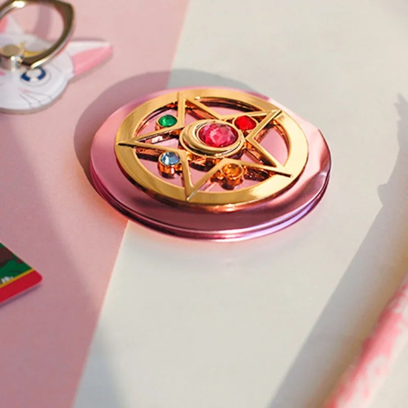 Portable Crystal Star Makeup Mirror Anime Mirror Foldable Double Mirror Espejo Mirror Spiegel Espelho Lustro Specchio Led Mirror