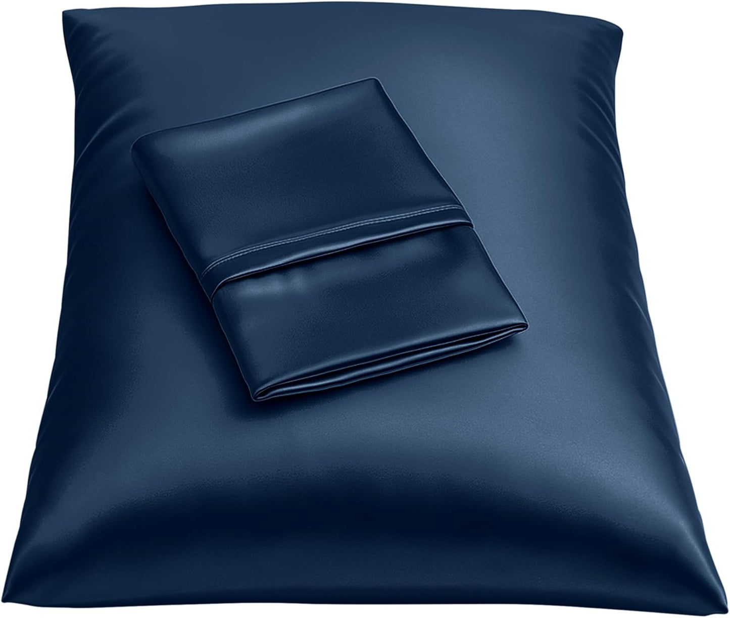 Satin Pillowcase with Zipper, for Hair and Skin Care, Feels Soft and Cool like a Silk Pillowcase, Satin Pillow Cases 2 Pack, Slik Pillow Cover, Baby Blue - Standard Size, Set of 2