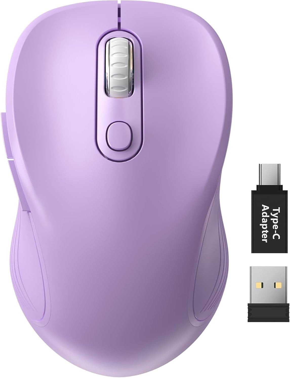 Wireless Mouse for Laptop, 2.4Ghz Ergonomic Computer Mouse with Back & Forward Buttons, 3 Adjustable DPI Levels, 6 Buttons, Optical USB Cordless Mice for Windows Macbook PC, M01 (Baby Pink)