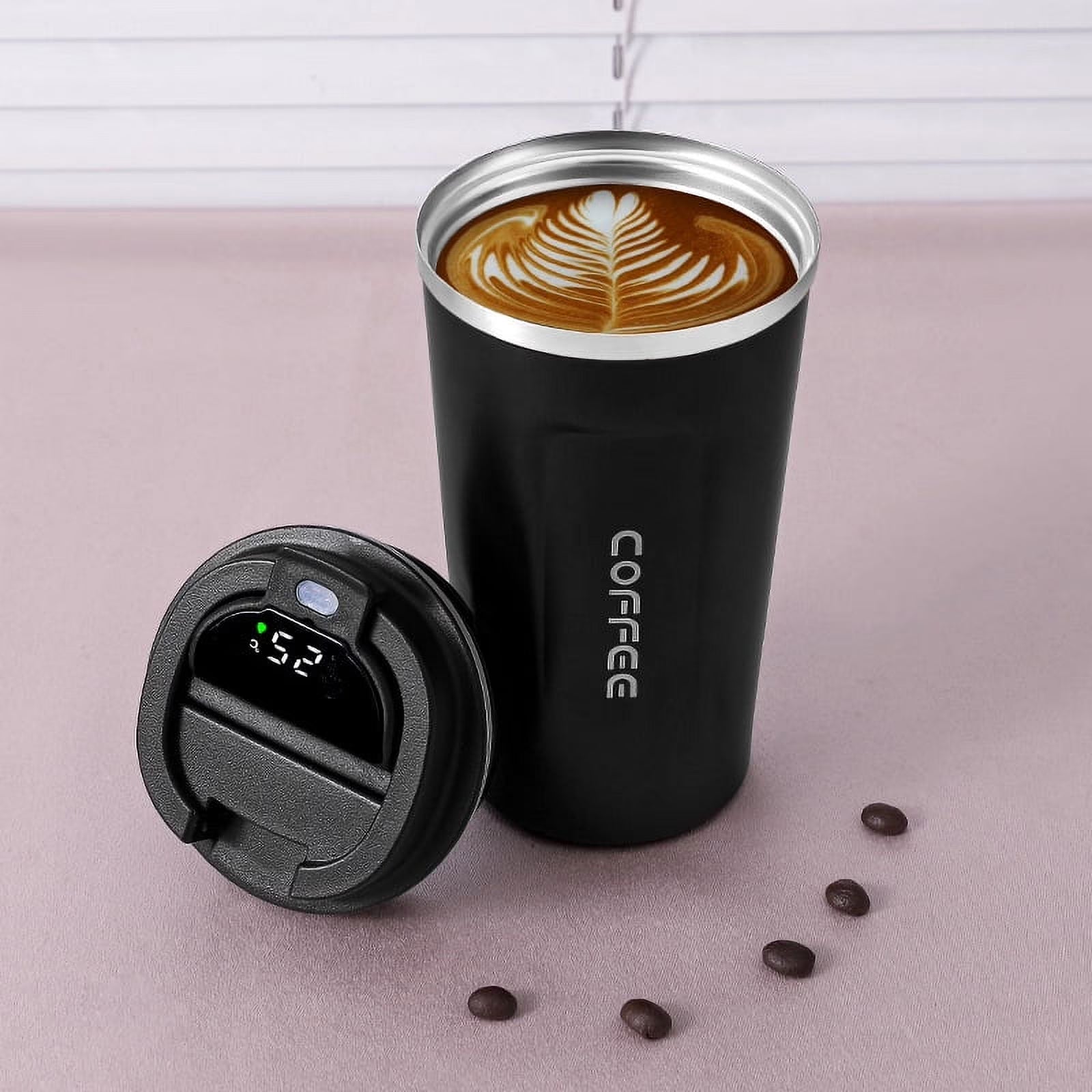 Innotech Double Wall Stainless Steel Smart Temperature Display Coffee, Tea, Hot Drinks Mug/Bottle/Cup with Led Temperature Display on Lid