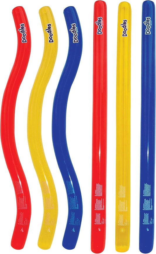 Doodles Inflatable Pool Noodle Float, 6 Count