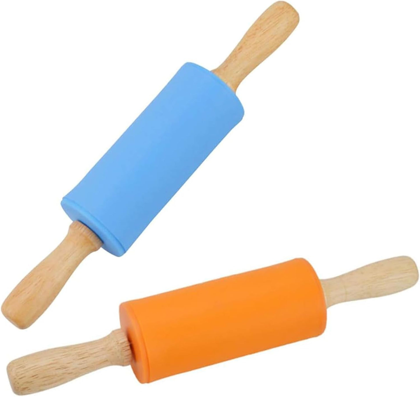 2PCS Small Rolling Pin, 9 Inch Kids Rolling Pin for Baking Supplies, Playdough, Wooden Handle Dough Rollers
