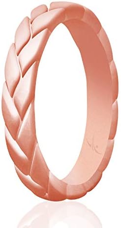 Silicone Rubber Wedding Rings for Women, Thin Stackable Rubber Silicone Wedding Band, Bridal Jewelry Set, Anniversary Rings, Promise Ring, Flame Leaves & Leaves Style, Multi Packs, Multi Colors