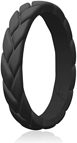 Silicone Rubber Wedding Rings for Women, Thin Stackable Rubber Silicone Wedding Band, Bridal Jewelry Set, Anniversary Rings, Promise Ring, Flame Leaves & Leaves Style, Multi Packs, Multi Colors
