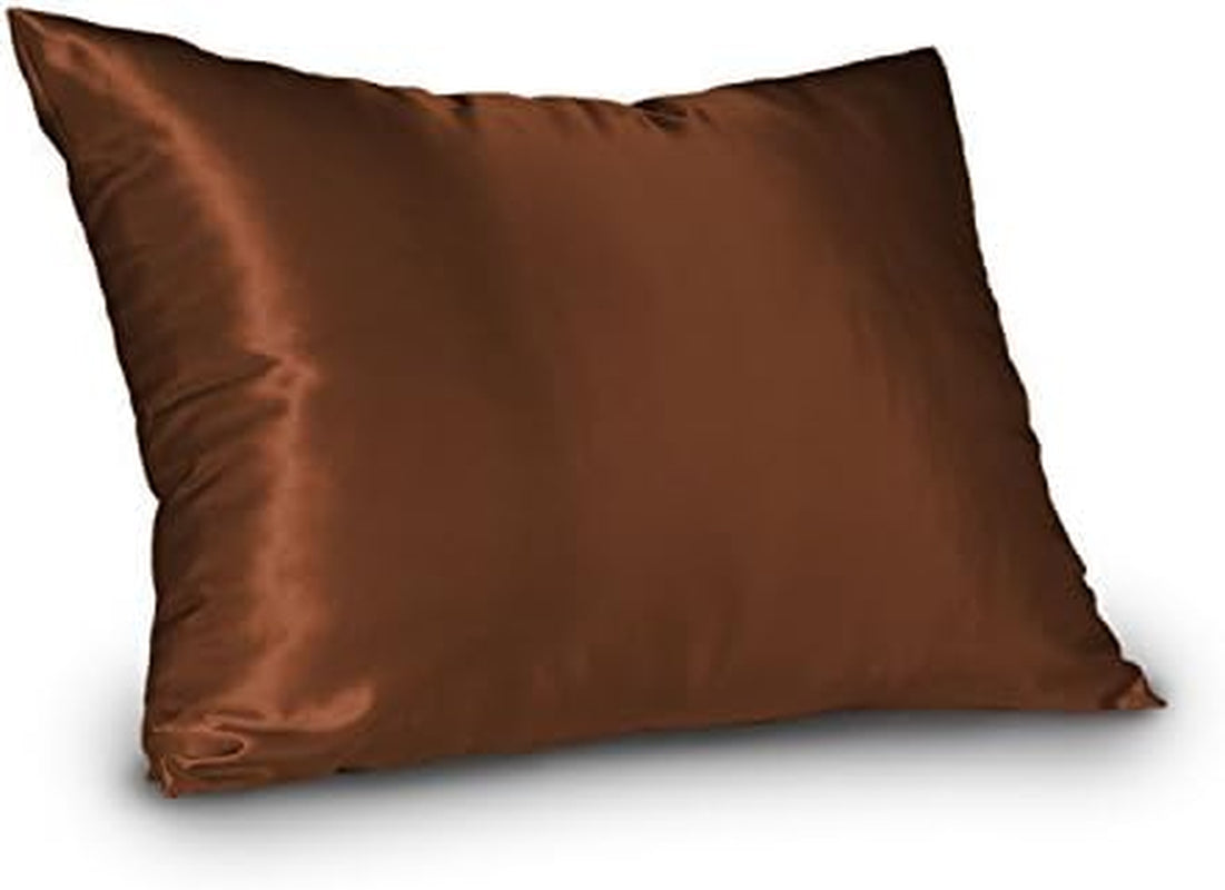Satin Pillowcase with Zipper, for Hair and Skin Care, Feels Soft and Cool like a Silk Pillowcase, Satin Pillow Cases 2 Pack, Slik Pillow Cover, Baby Blue - Standard Size, Set of 2