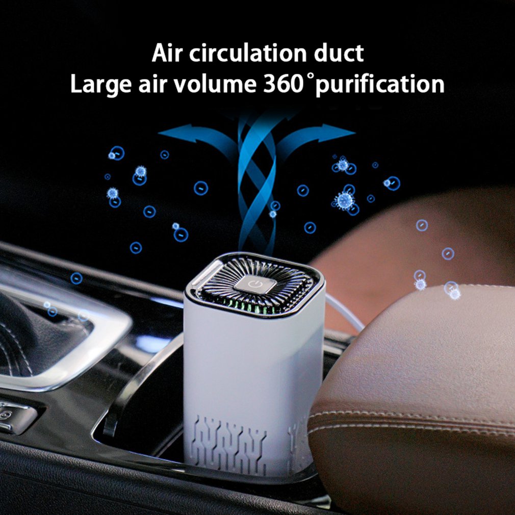 Portable Car Air Purifier – Negative Ion Generator for Formaldehyde, Smoke & Dust Removal