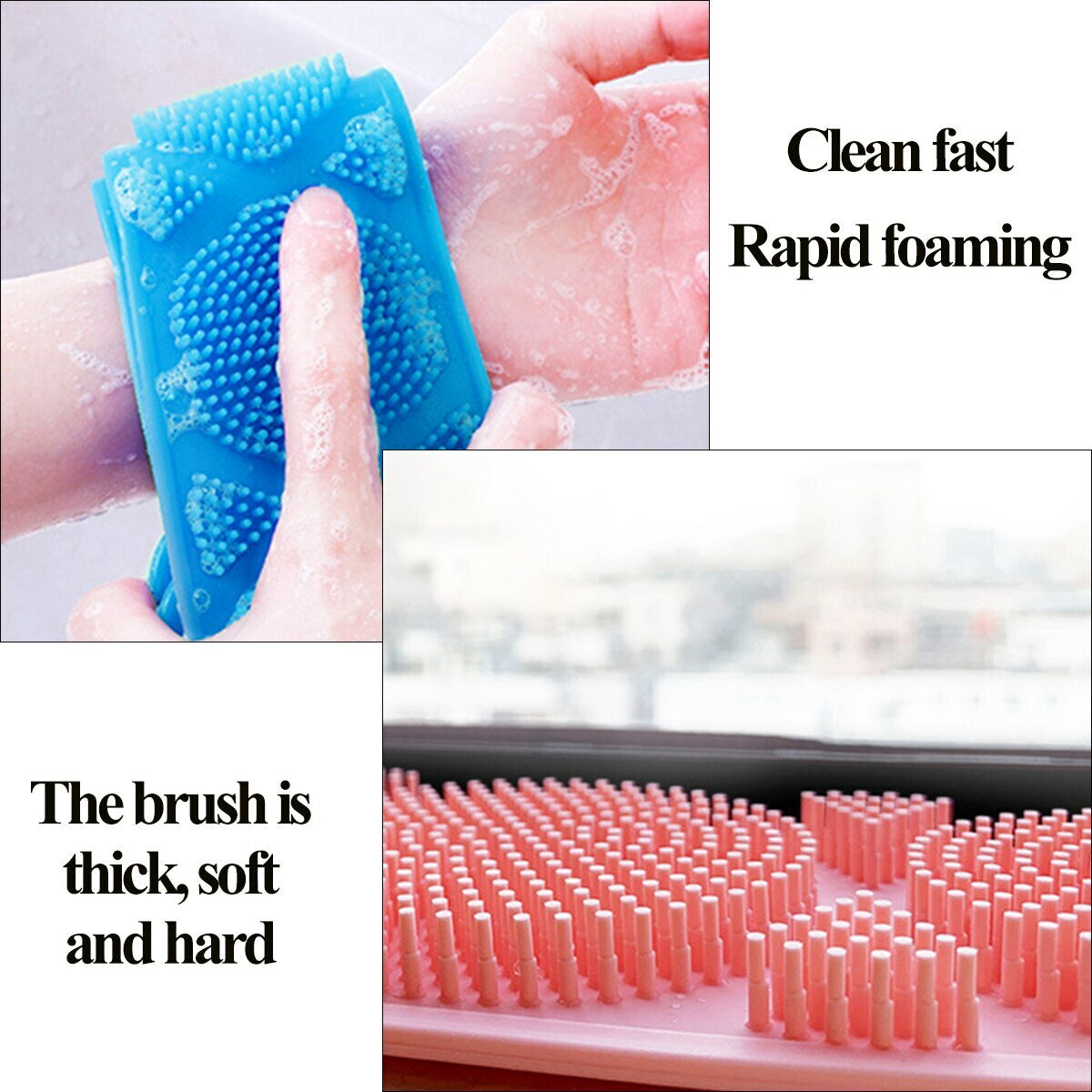 Silicone Bath Towel Rub Body Brush Shower Pull Back Strip Scrubber Exfoliating
