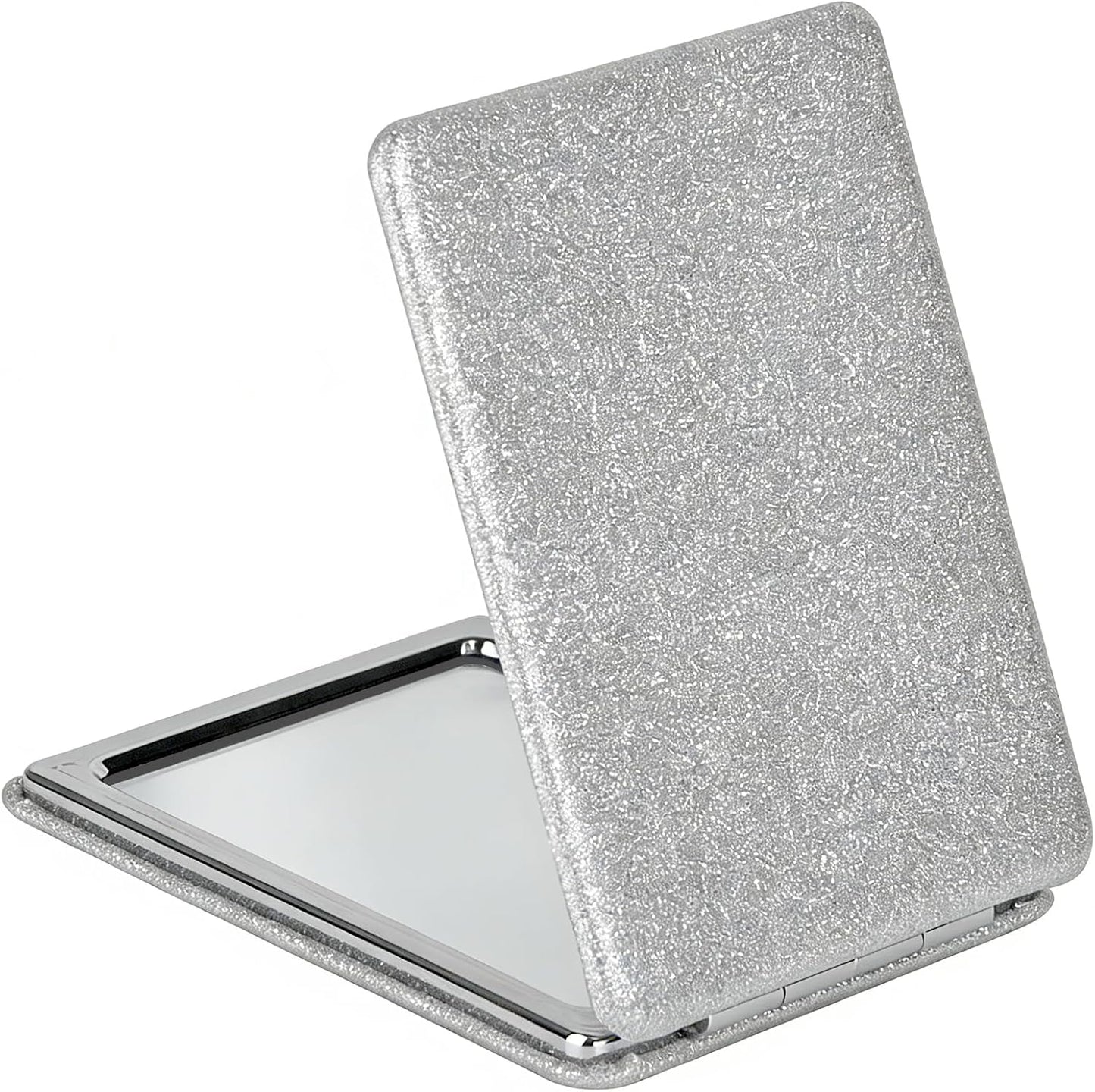 Compact Vanity Mirror for Men, Black, Travel Makeup Mirror for Handbag Pocket Wallet, Portable Double-Sided Magnifying Cosmetic Mirror for Daily, Work, Business