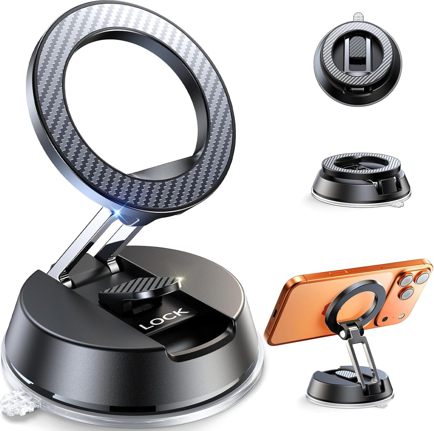 for Iphone Magsafe Car Mount Vent with Stable Structure Metal Hook [Never Shaking] [360° Adjustable] Strong Magnetic Cell Phone Holders for Your Car for All Smartphones & All Car Model