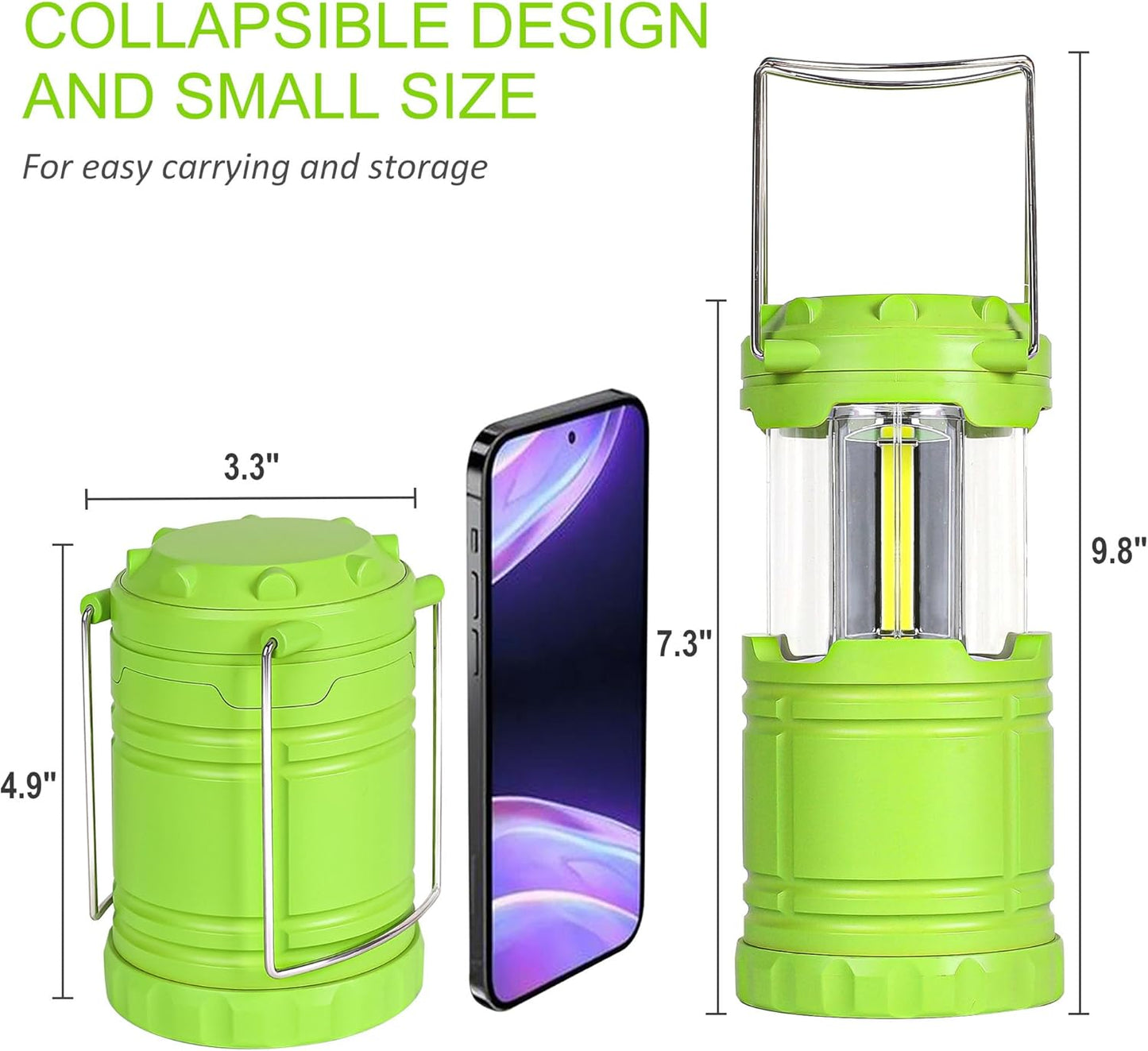 LED Pink and Green Camping Lantern, Essential Emergency Lights for Power Outages, Hiking, Hurricane