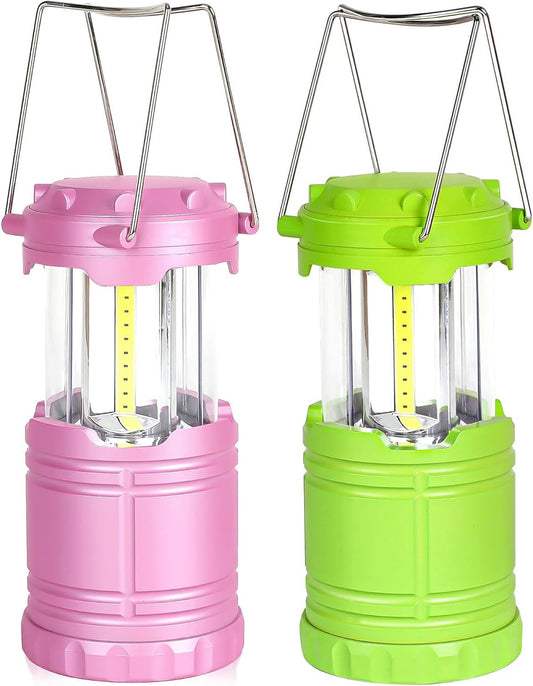 LED Pink and Green Camping Lantern, Essential Emergency Lights for Power Outages, Hiking, Hurricane