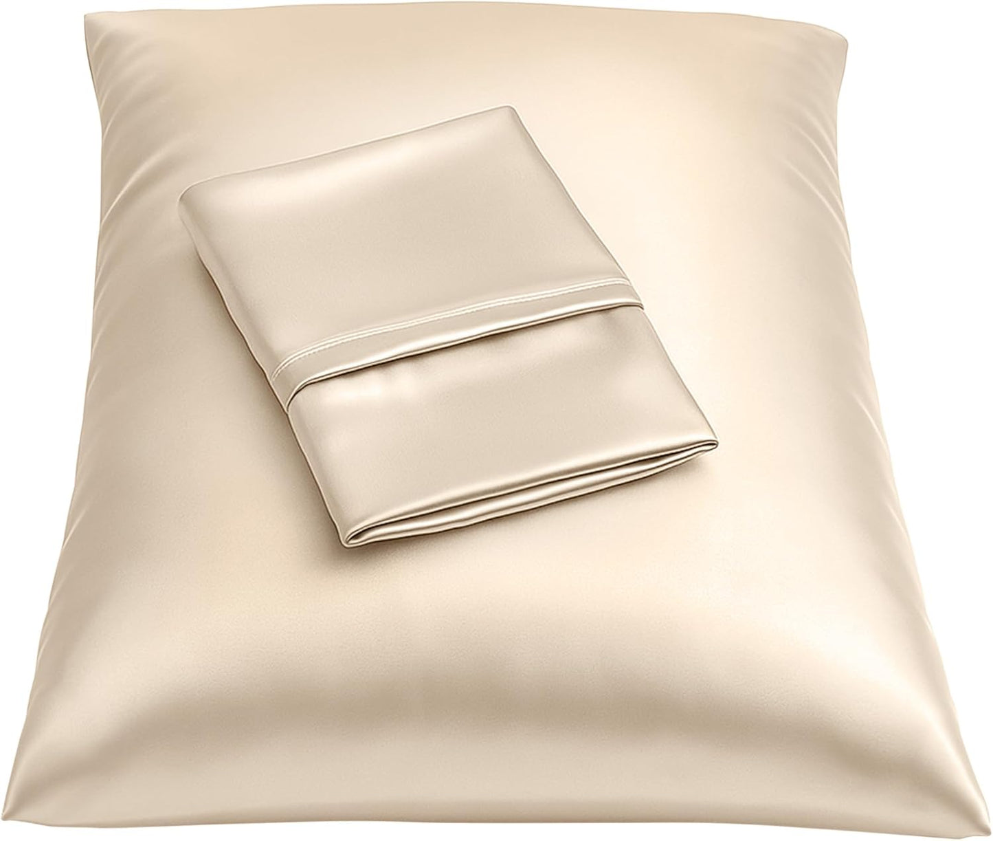 Satin Pillowcase with Zipper, for Hair and Skin Care, Feels Soft and Cool like a Silk Pillowcase, Satin Pillow Cases 2 Pack, Slik Pillow Cover, Baby Blue - Standard Size, Set of 2