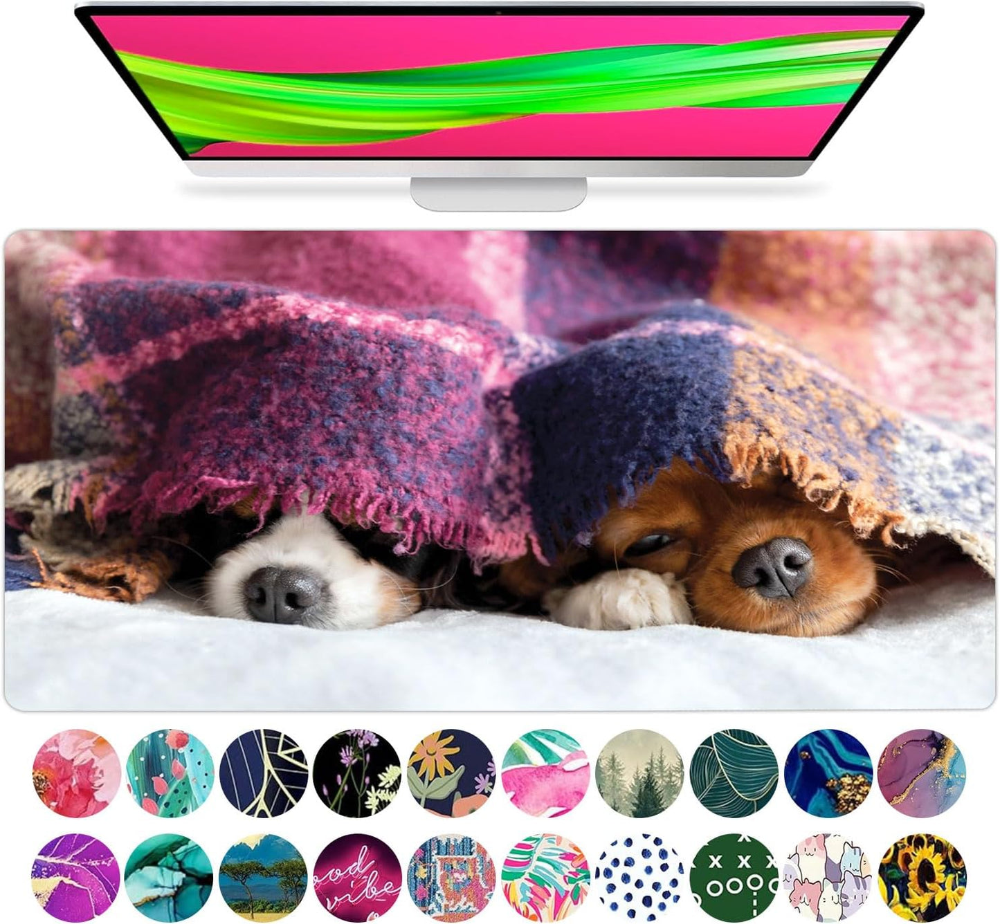 Large Mouse Pad Desk Mat 15" X 30" – Extended Floral Desk Protector for Keyboard & Mouse – Non-Slip Waterproof Cute Office Pad Aesthetic Workstation Mat