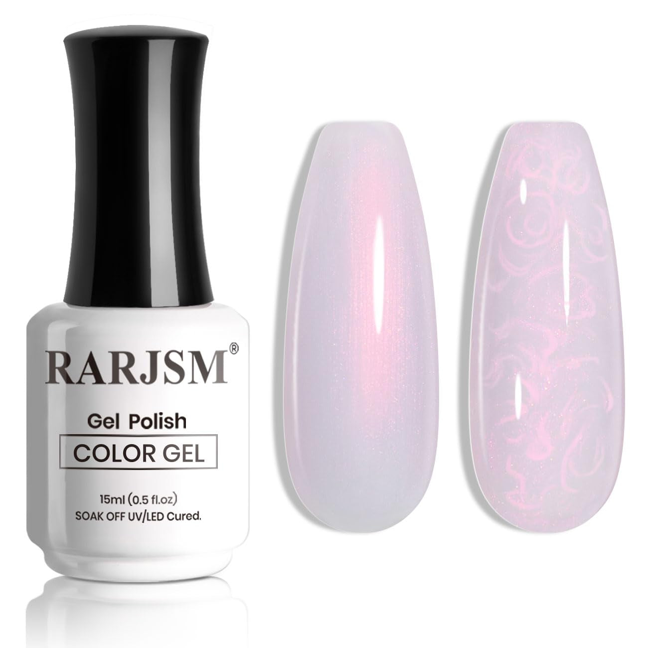 Pearl Gel Nail Polish,15Ml Clear Pearlescent Gel Polish,Purple Glitter Gel Polish Shimmer Iridescent Mermaid Nail Gel Polish Soak off LED UV Drawing Swirl Thread Effect for DIY Manicure Use